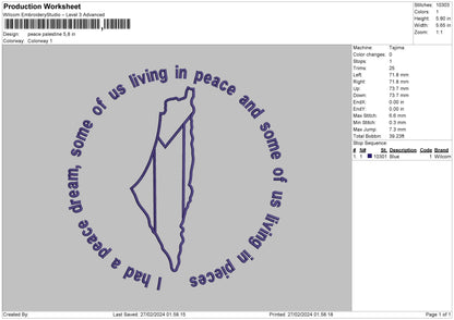 Maps Text Embroidery File 6 sizes