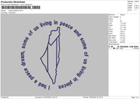 Maps Text Embroidery File 6 sizes