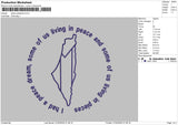 Maps Text Embroidery File 6 sizes