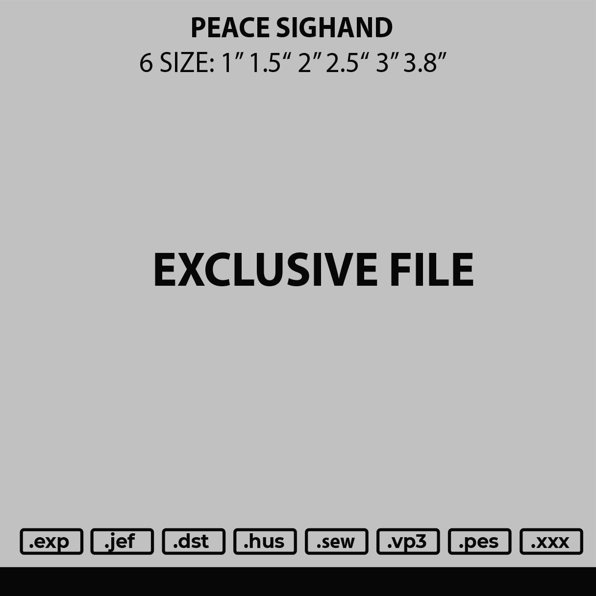 Peach Sighand Embroidery File  sizes