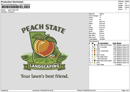 Peachtext Embroidery File 6 sizes