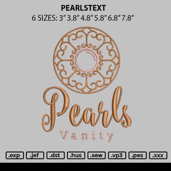 Pearlstext Embroidery File 6 sizes