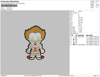 Pennywise Chibi Embroidery File 5 sizes