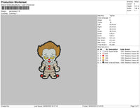 Pennywise Chibi Embroidery File 5 sizes