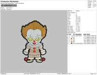 Pennywise Chibi Embroidery File 5 sizes