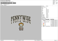 Pennywise Drip Embroidery File 5 sizes