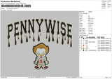 Pennywise Drip Embroidery File 5 sizes