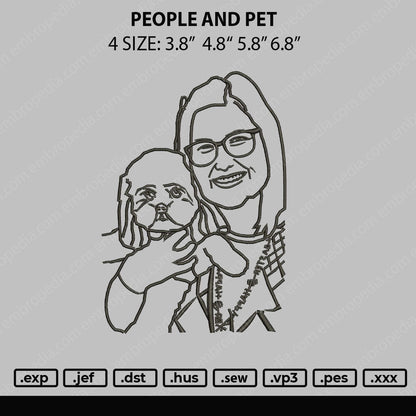 People And Pet Embroidery File 4 size