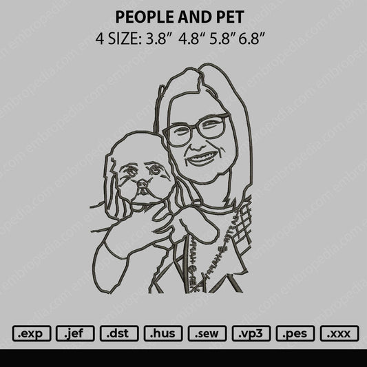 People And Pet Embroidery File 4 size