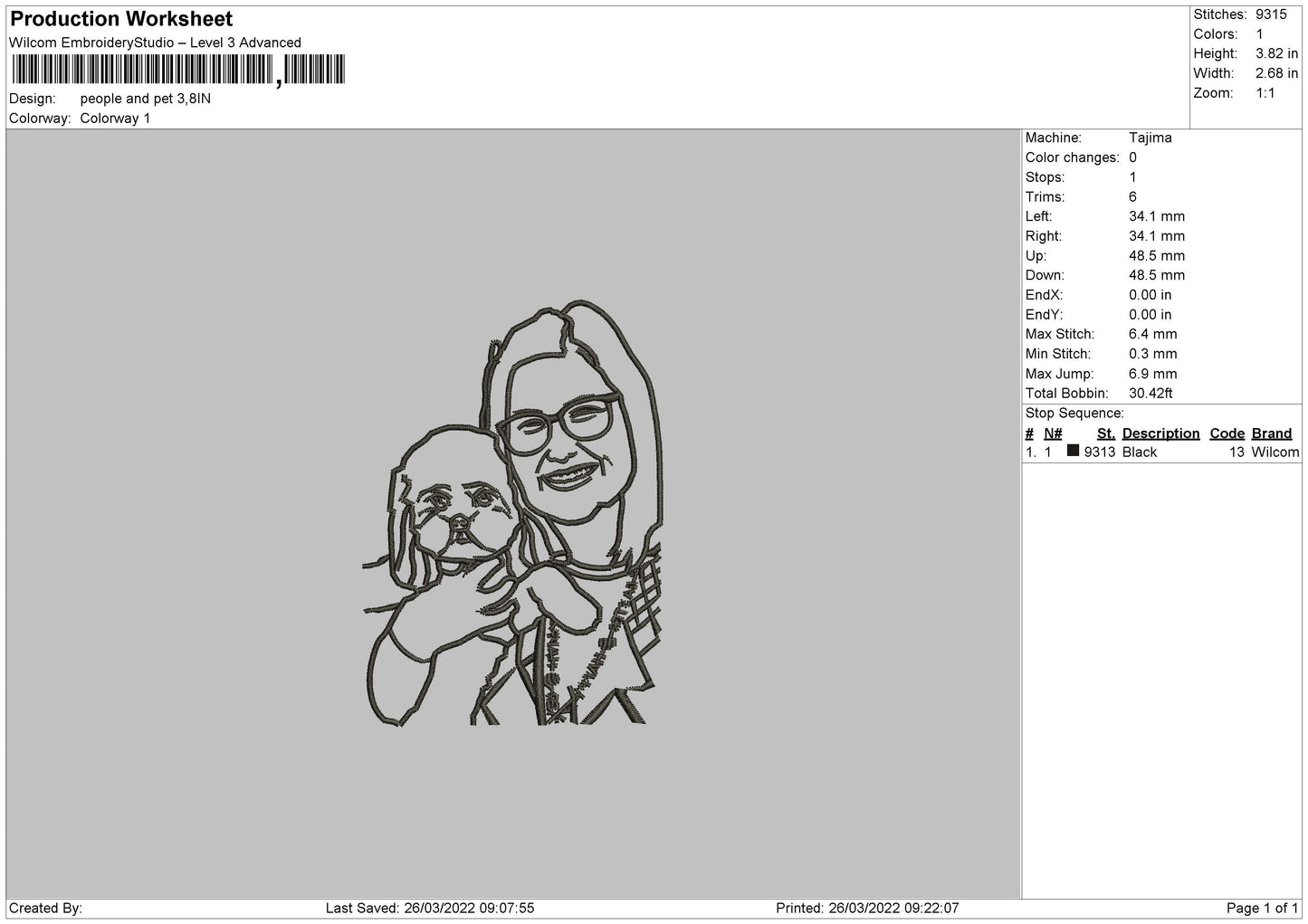 People And Pet Embroidery File 4 size