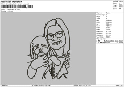 People And Pet Embroidery File 4 size