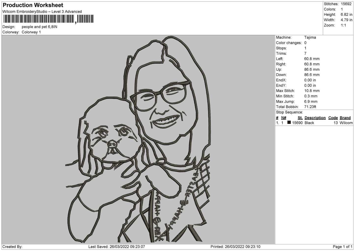 People And Pet Embroidery File 4 size
