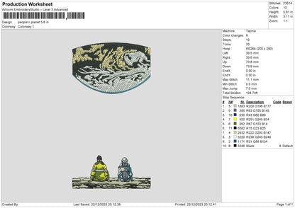 People Planet Embroidery File 6 sizes