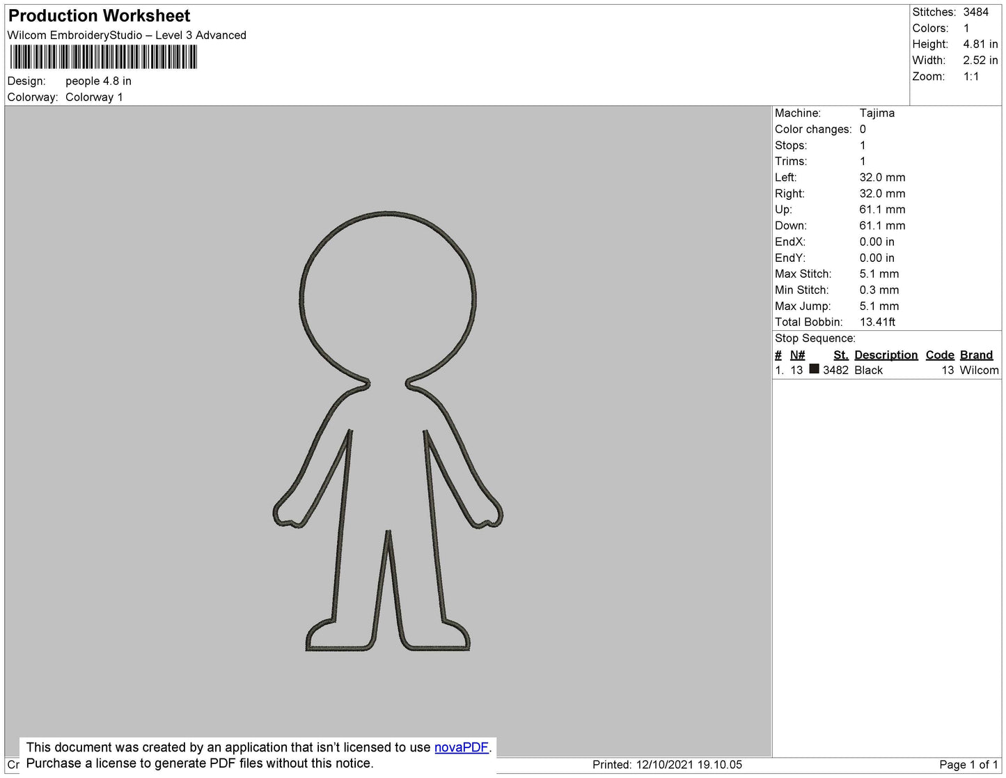 People Outline Embroidery File 4 size