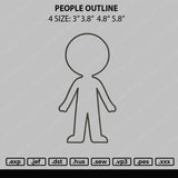 People Outline Embroidery File 4 size