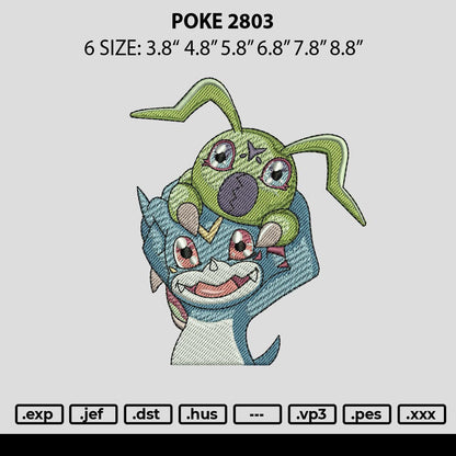 Poke 2803 Embroidery File 6 sizes