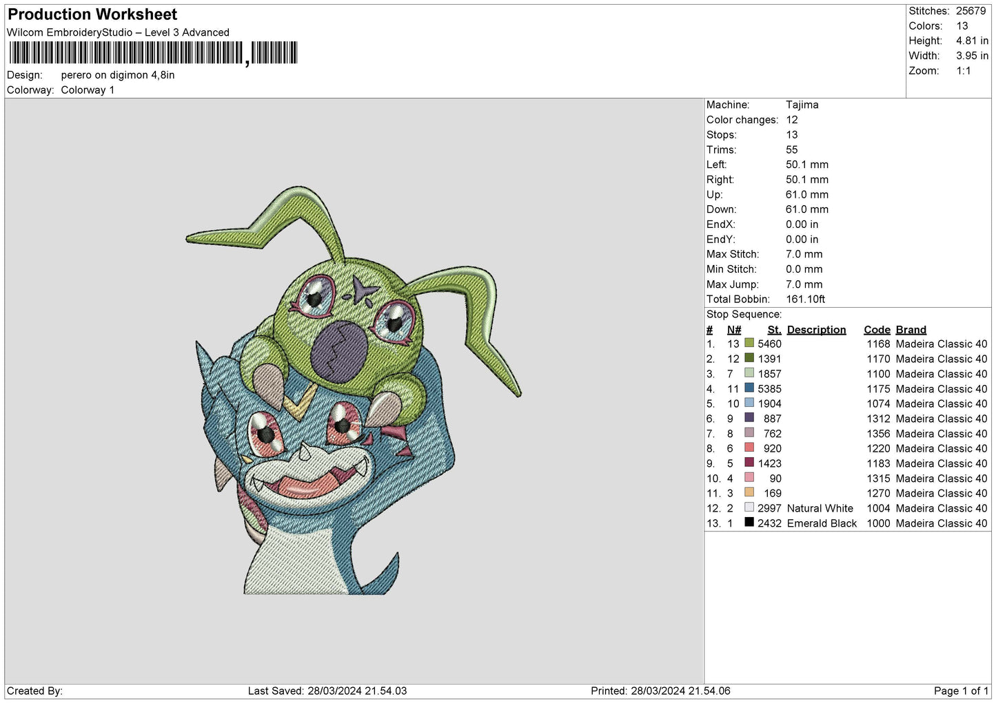 Poke 2803 Embroidery File 6 sizes