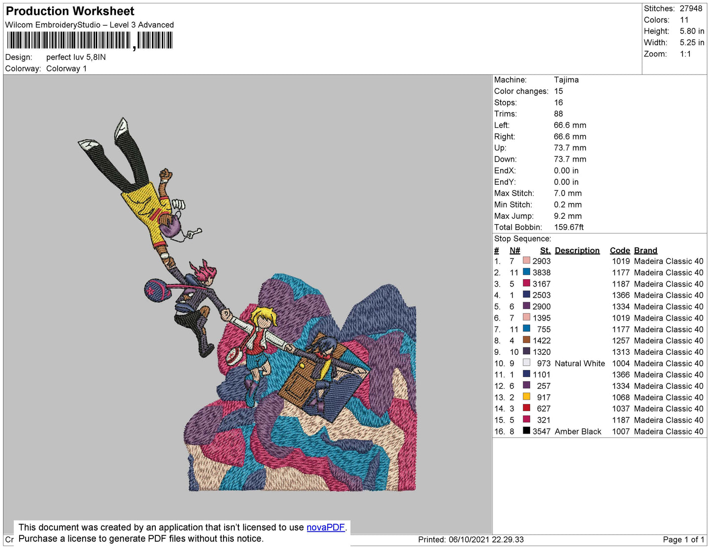 Perfect Luv Embroidery File 4 size