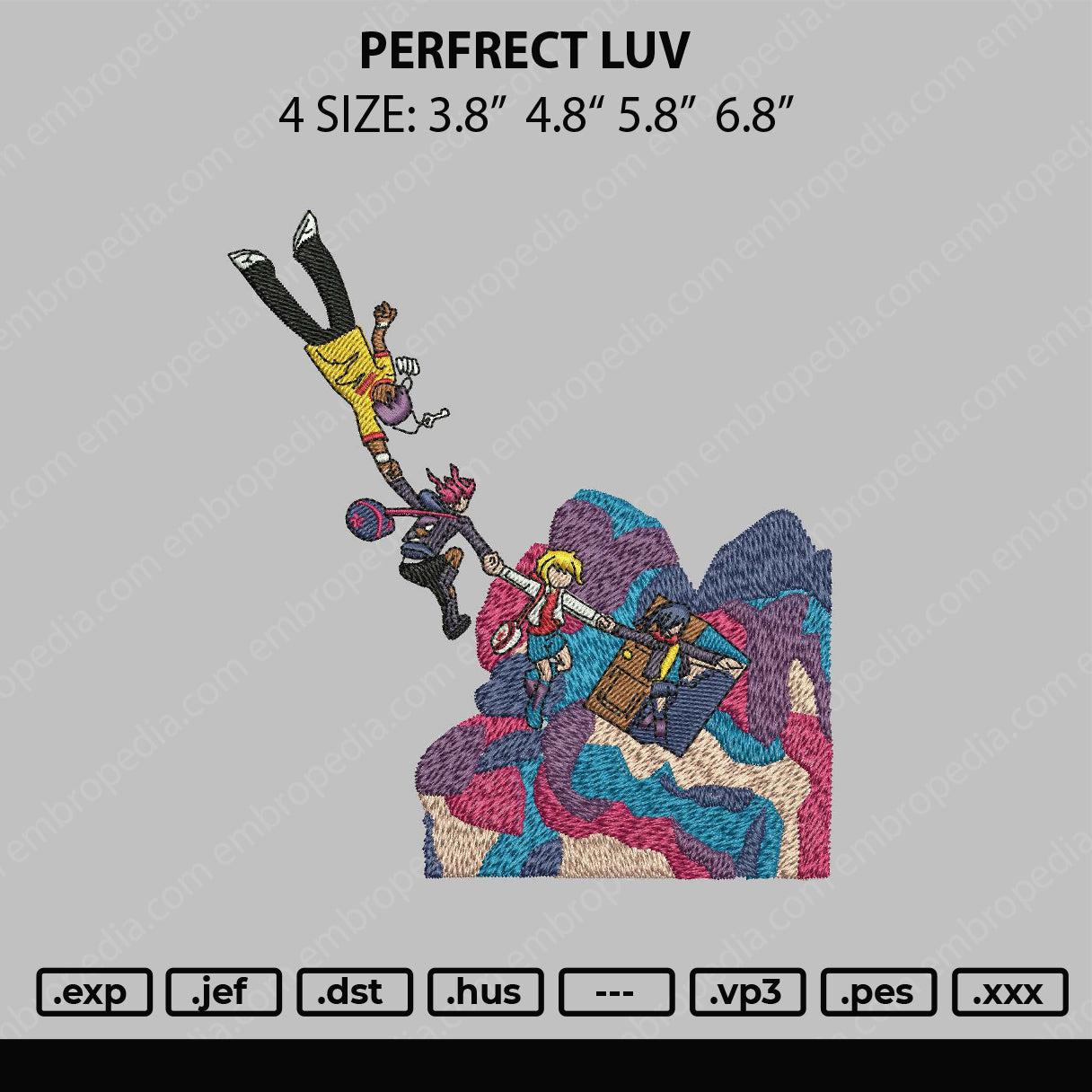 Perfect Luv Embroidery File 4 size