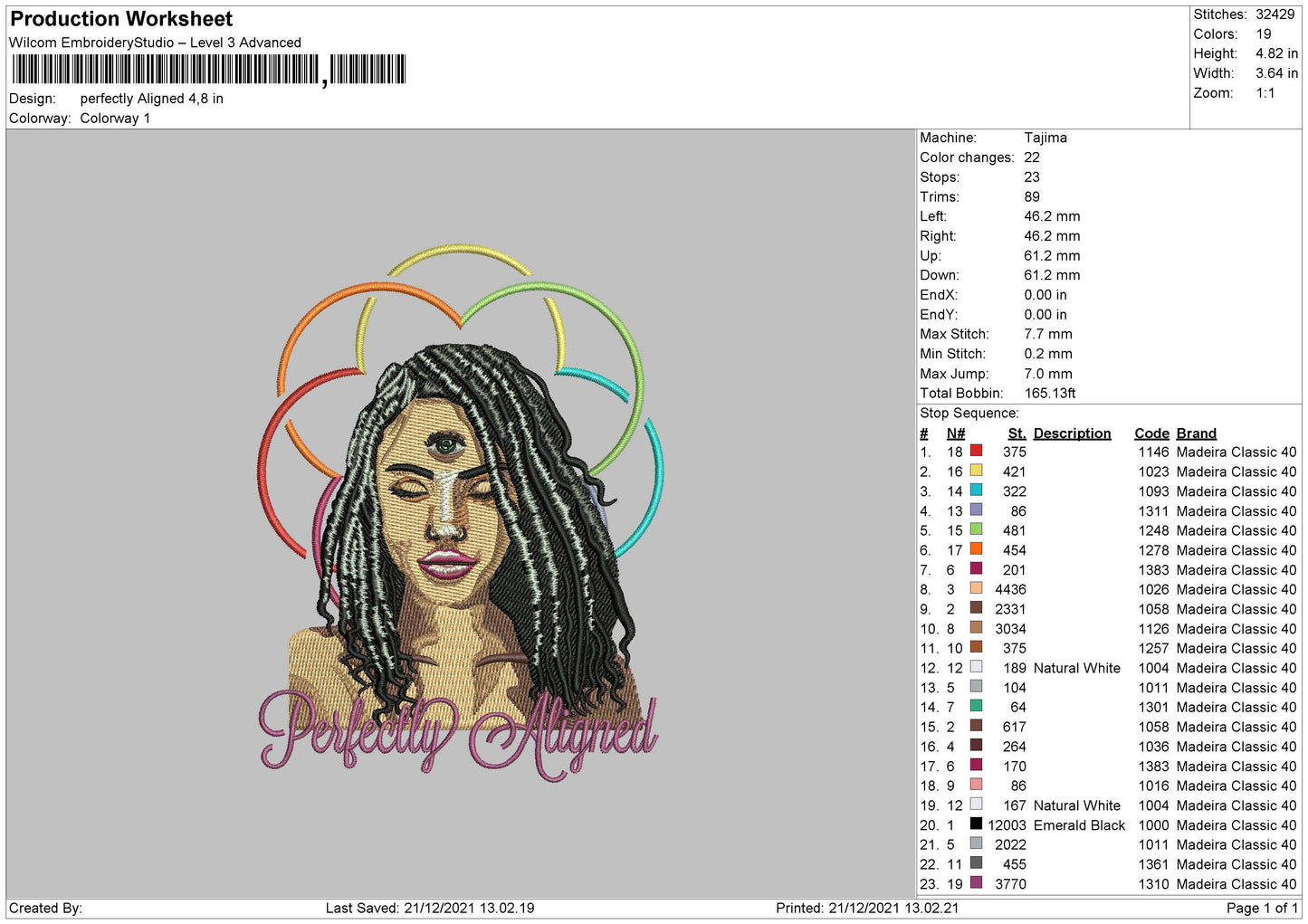 Perfectly Aglined Embroidery File 4 size
