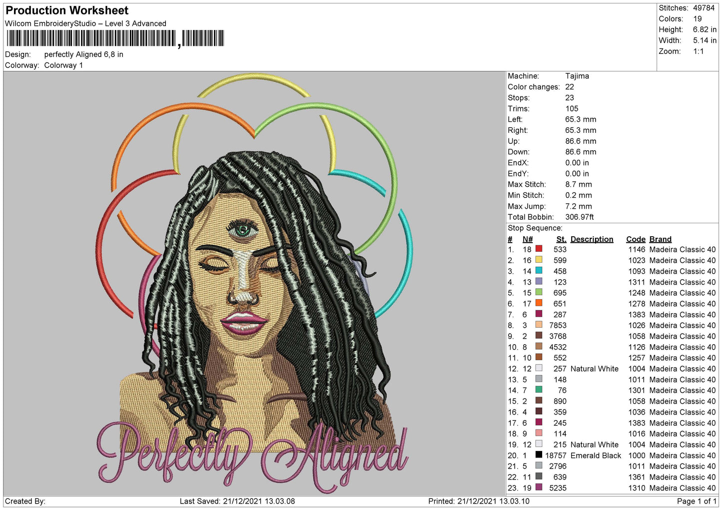 Perfectly Aglined Embroidery File 4 size