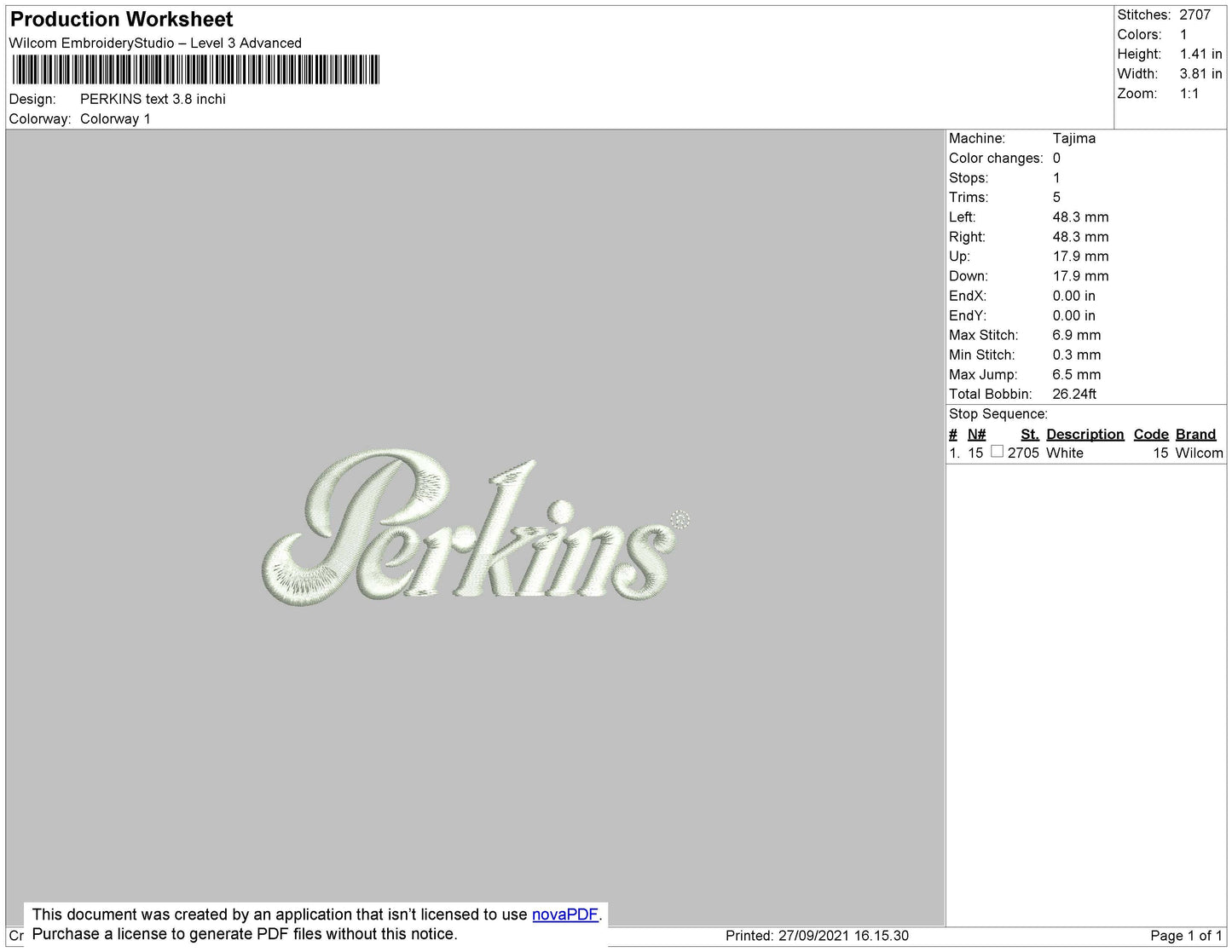 Perkins Text Embroidery File 4 size