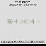 Tyler Spotify Embroidery File 6 sizes