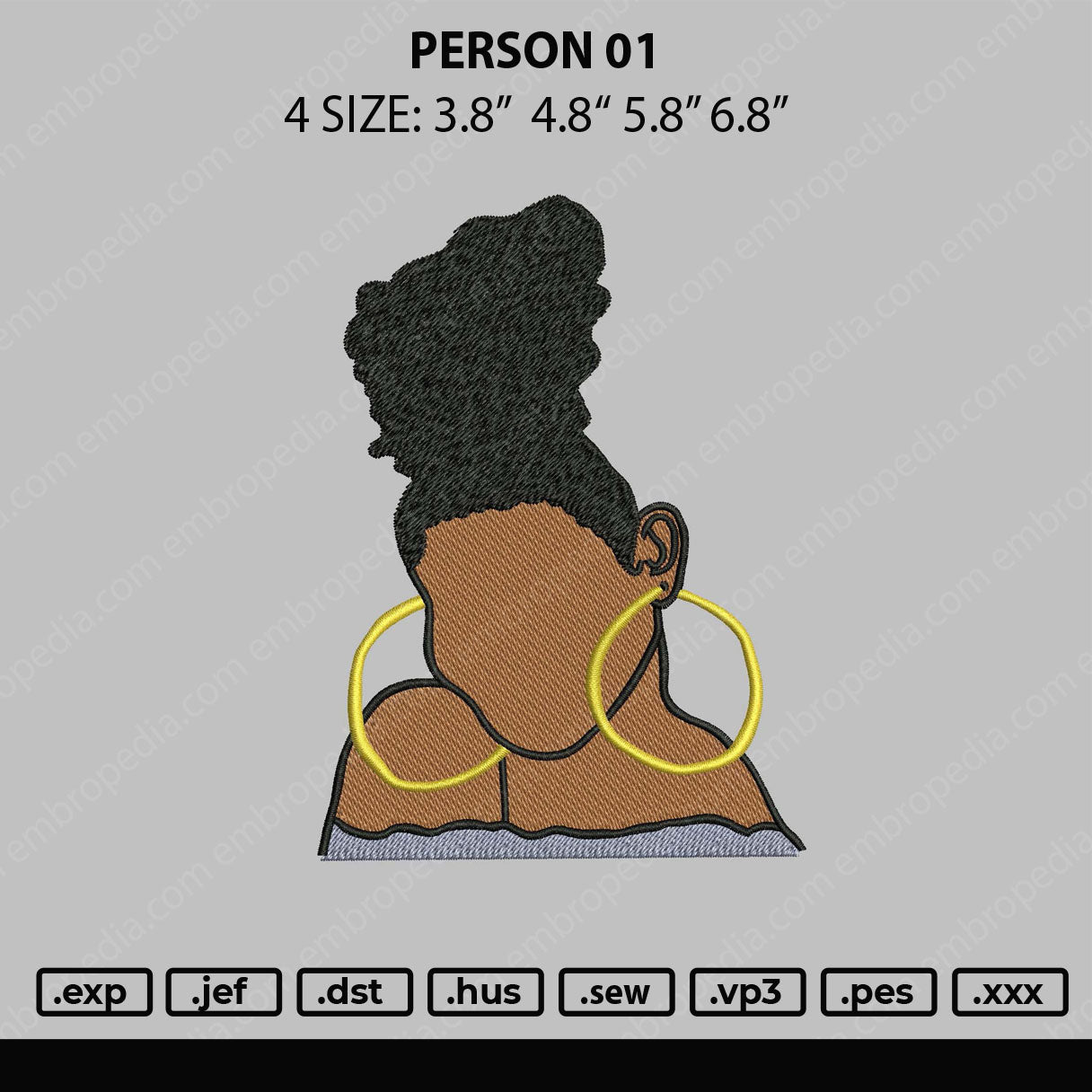Person 01 Embroidery File 4 size
