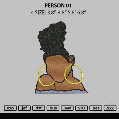 Person 01 Embroidery File 4 size