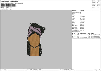 Person 02 Embroidery File 4 size