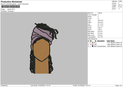 Person 02 Embroidery File 4 size