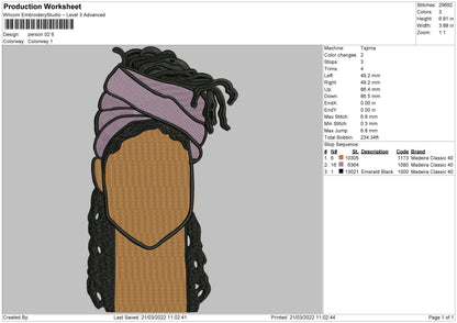 Person 02 Embroidery File 4 size