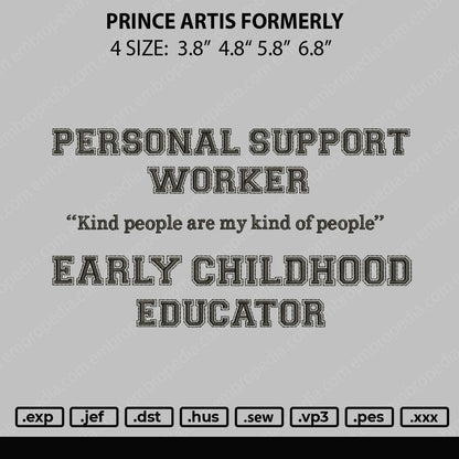 Personal Support Embroidery File 4 size