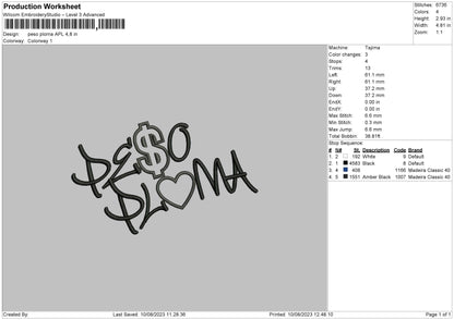 P Ploma Apl Embroidery File 6 sizes