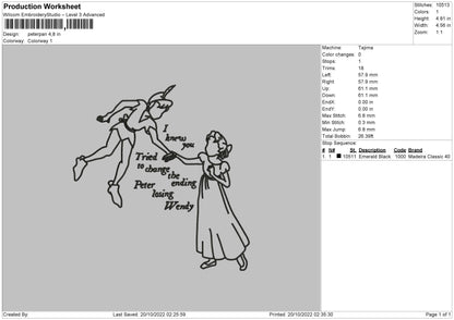 Peterpan 02 Embroidery File 6 sizes