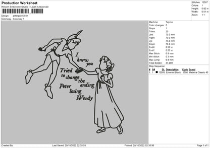 Peterpan 02 Embroidery File 6 sizes