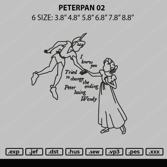 Peterpan 02 Embroidery File 6 sizes