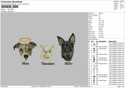 Pets 1207 Embroidery Machine Design File 6 sizes