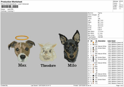 Pets 1207 Embroidery Machine Design File 6 sizes