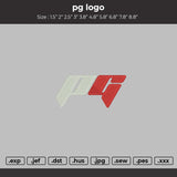 PG LOGO Embroidery File 6 sizes