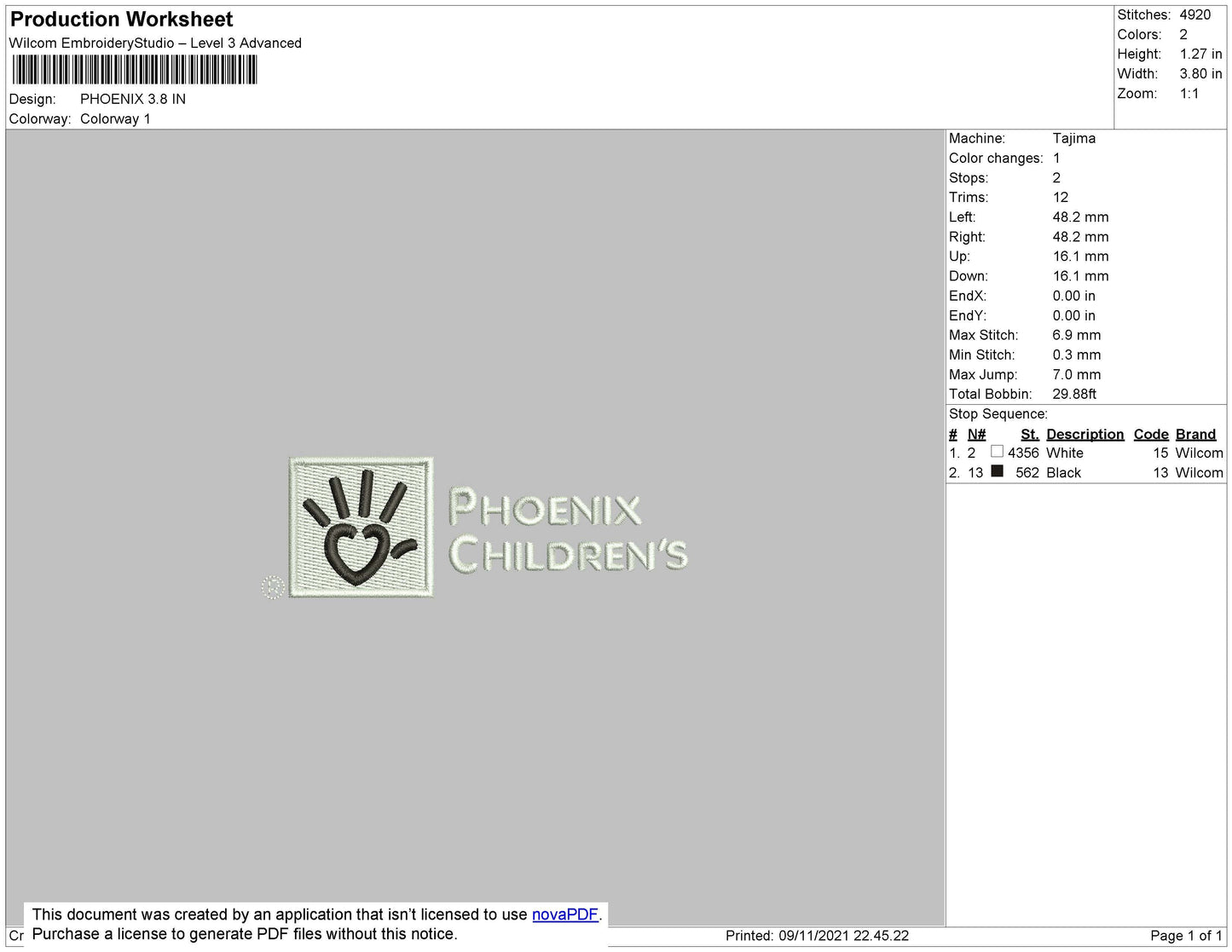 Phoenix Embroidery File 4 size