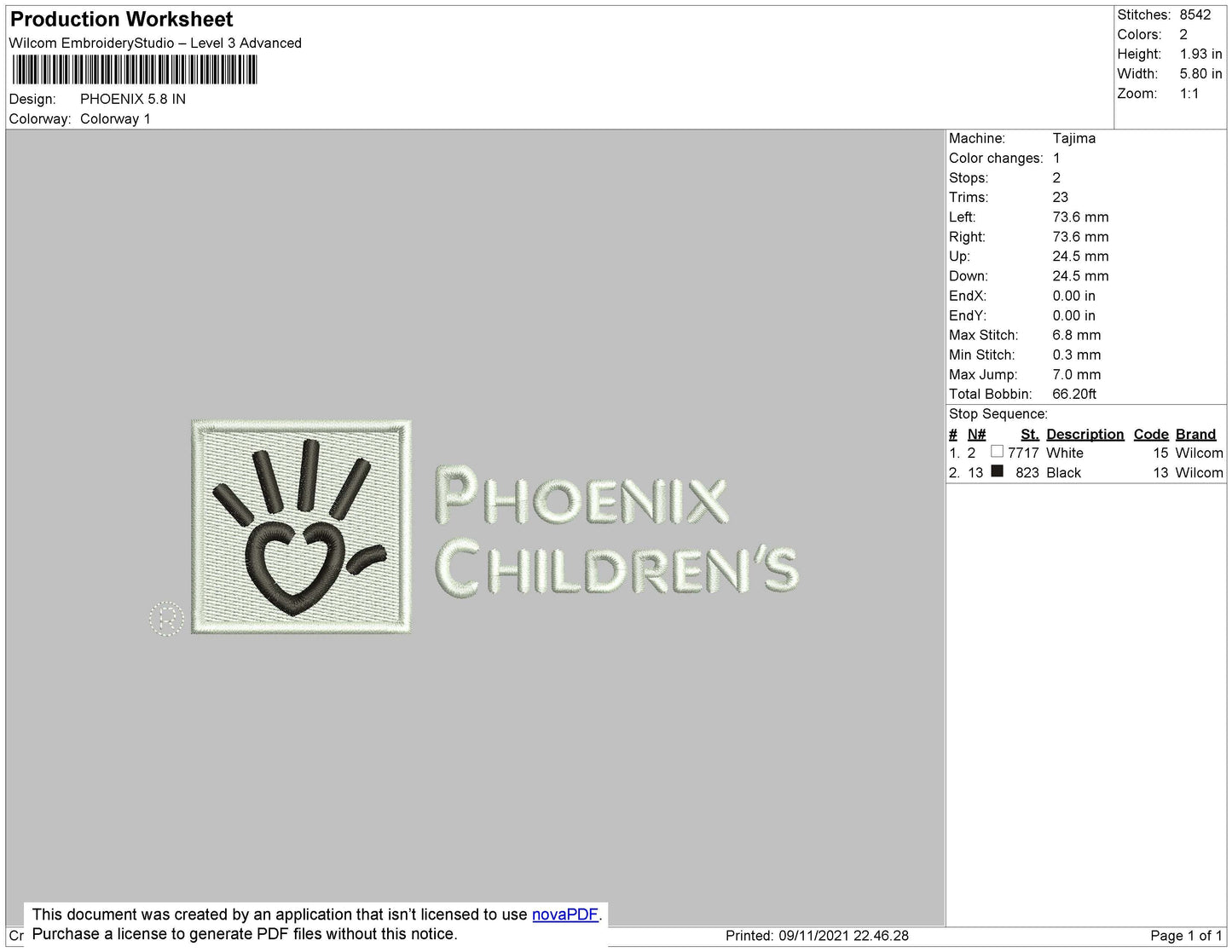Phoenix Embroidery File 4 size