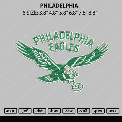Phiadelphia Embroidery File 6 sizes