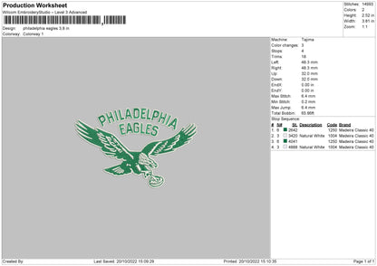 Phiadelphia Embroidery File 6 sizes