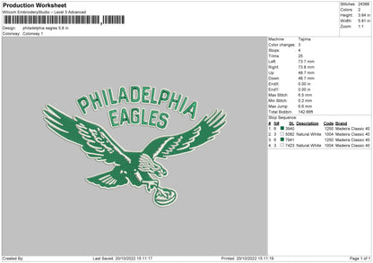 Phiadelphia Embroidery File 6 sizes