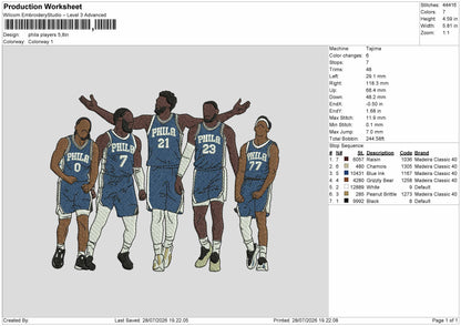 Players 2807 Embroidery File 6 sizes