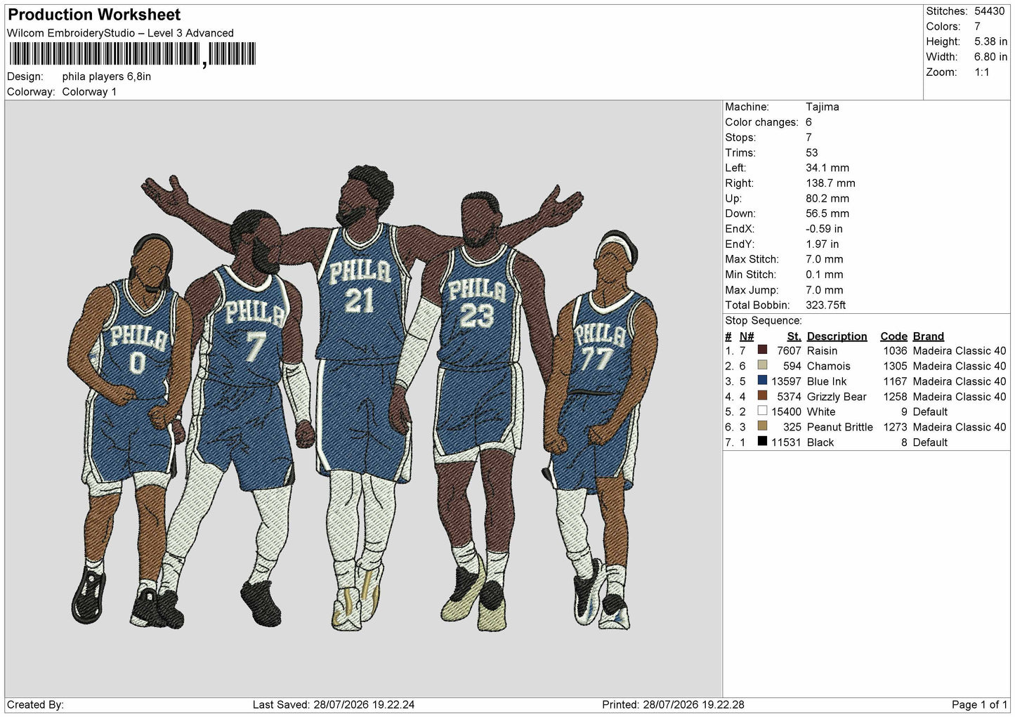 Players 2807 Embroidery File 6 sizes