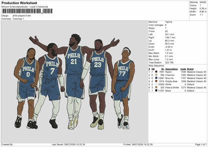 Players 2807 Embroidery File 6 sizes
