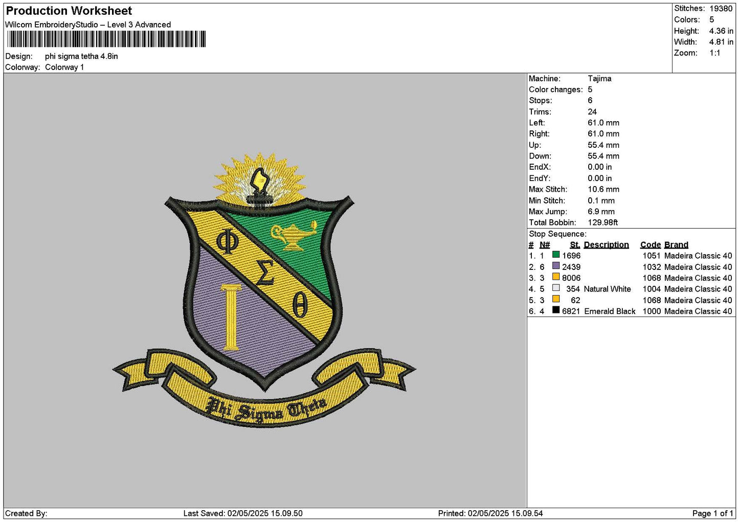 Phitext Embroidery File 6 sizes