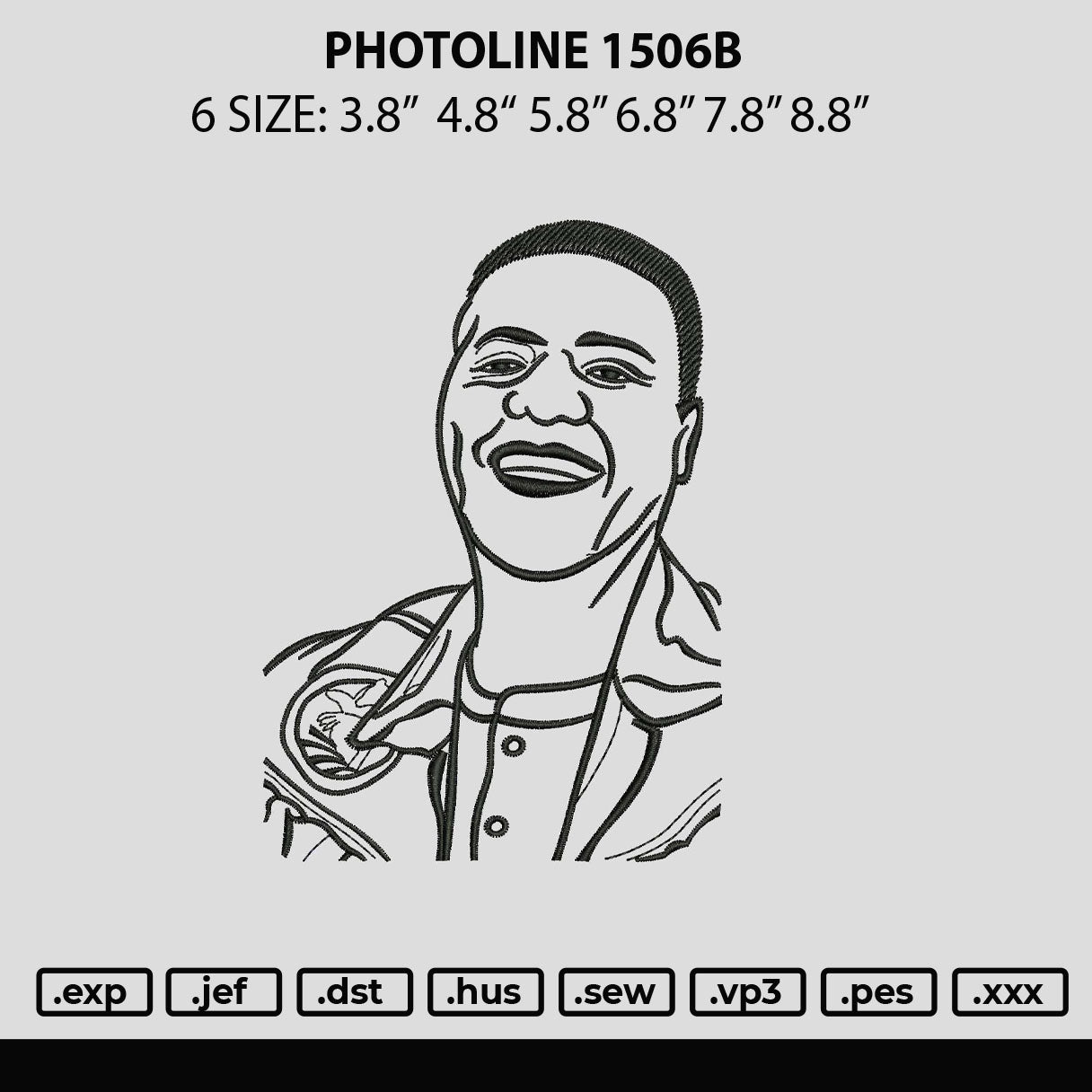 Photoline 1506b Embroidery File 6 sizes